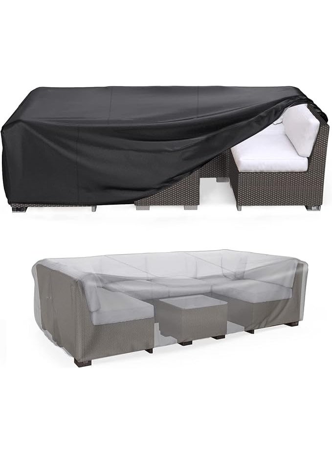 Waterproof garden furniture cover for patio furniture, heavy-duty cover for outdoor sectional sofa, cover for rectangular rattan chairs and table (210×110×70 cm) - Image 1